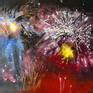 Fireworks Painting by Soso Kumsiashvili | Saatchi Art