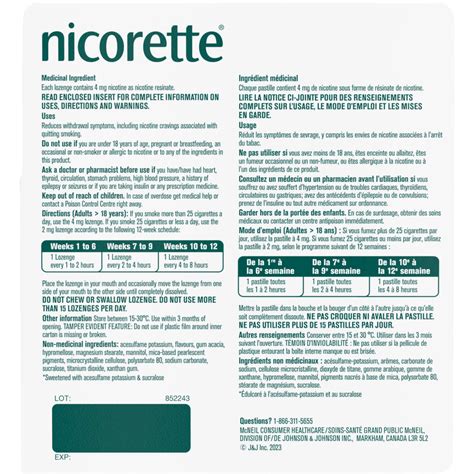 Nicorette 4mg Nicotine Lozenges, Fresh Fruit Flavor, 80 Count for ...