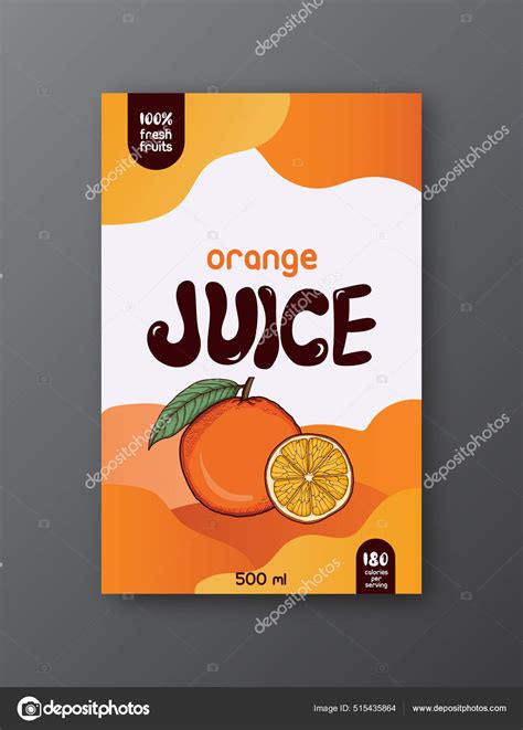 Family Recipe Orange Juice Label Template Abstract Modern Vector ...