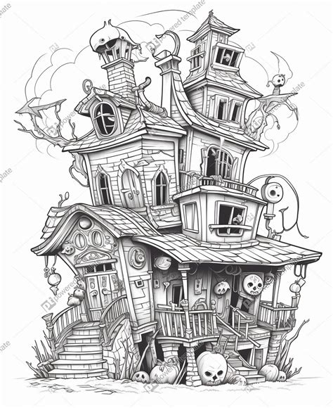 Haunted House Cartoon Drawing