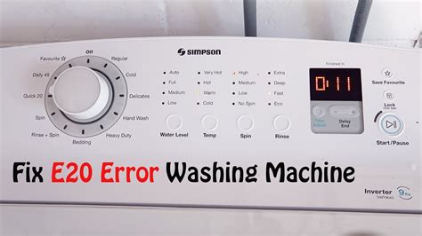 Image result for E20 Calibration Simpson Washing Machine
