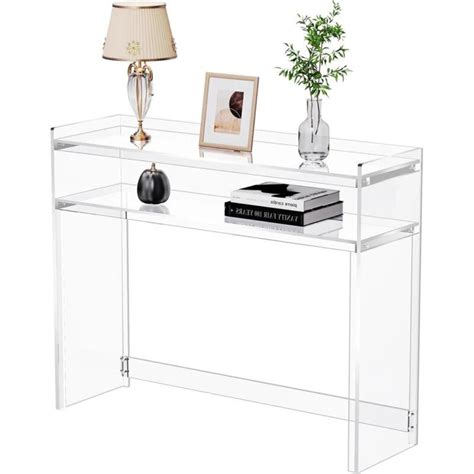 Heera Moti | Aura Acrylic Console Table | Clear