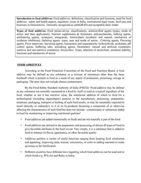 FOOD Additives - Introduction to food additives: Food additives ...