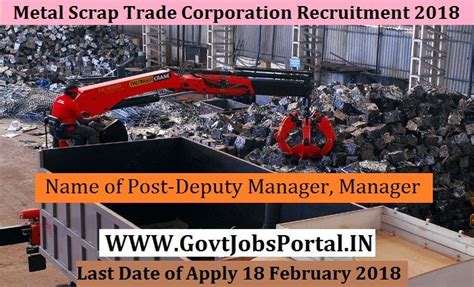 Metal Scrap Trade Corporation Limited Recruitment 2018– Deputy Manager ...