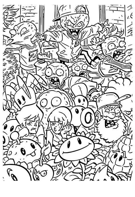 Printable Plants Vs Zombies Coloring Pages - prntbl ...