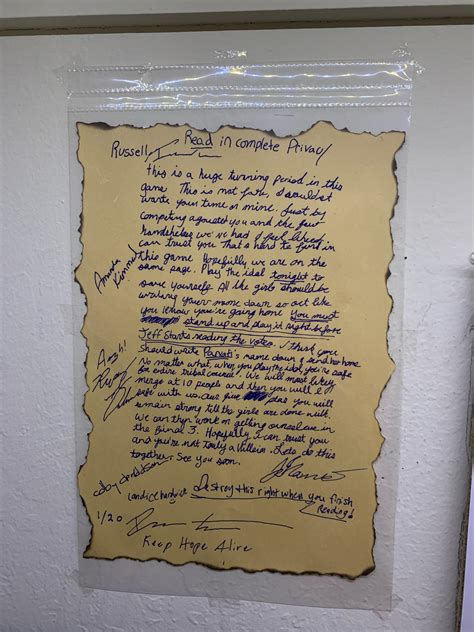 I created the JT Letter from Survivor Heroes VS Villains! : r/survivor