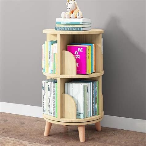 Gdrasuya10 2 Tier Rotating Bookshelf with Legs, 360 India | Ubuy