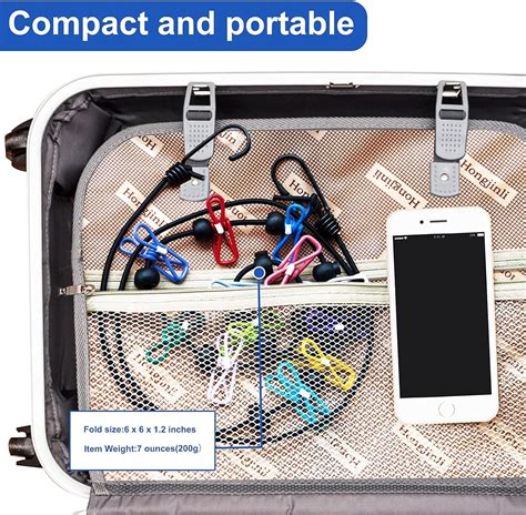 Buy Portable Clothesline with 12 Colorful Clothespins, Windproof Travel ...