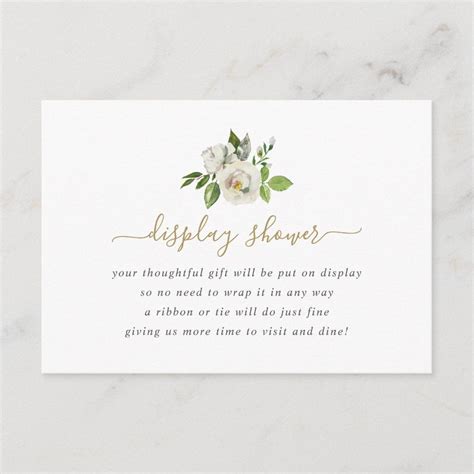 Gilded Blooms Display Shower No Gift Wrap Request Enclosure Card ...