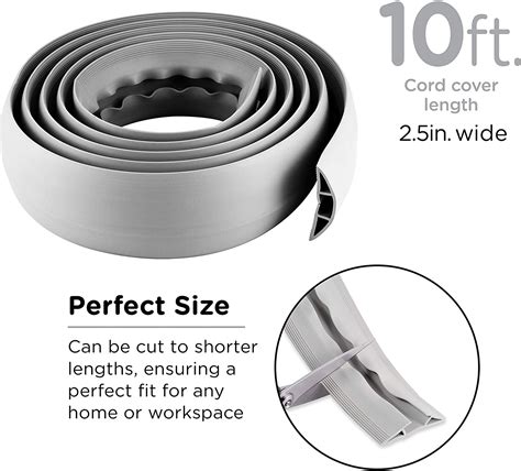 【Esxy】1-5M Flexible Rubber Floor Moulding Cover per meter Wiring Duct ...