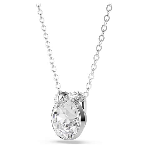 Bella V pendant, Round cut, White, Rhodium plated | Swarovski