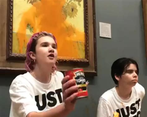 VIDEO: UK climate activists arrested for throwing tomato soup at ...