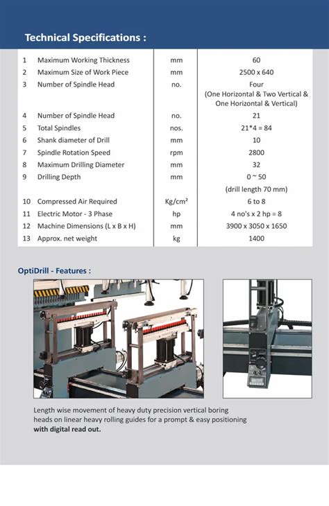 Multi Boring Machine - Six Head Multi Boring Optidrill 2.6 Manufacturer ...