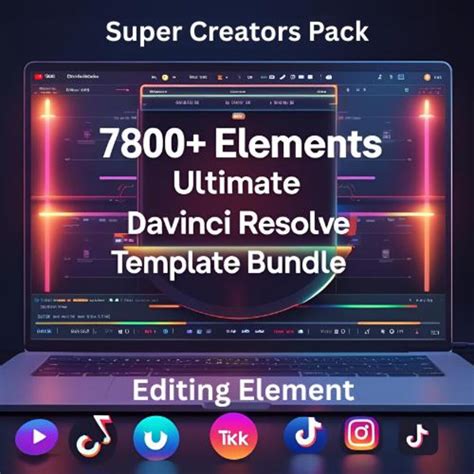 7800+ Video Editing Elements | Davinci Resolve Mega Bundle Transitions ...