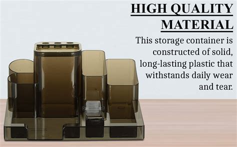 Chrome Stationery Smoky Desk Organiser Multipurpose Pen Stand Pen ...