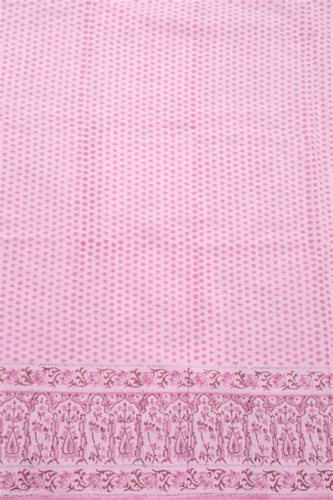 Pink Hand Block Print Kota Cotton Saree 10074165 – Avishya.com