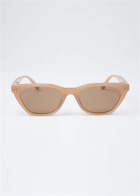 Light Beige Unisex Cat-eye Sunglasses
