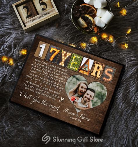 17th Year Anniversary Gift, 17th Anniversary Gift, 17 Year Anniversary ...