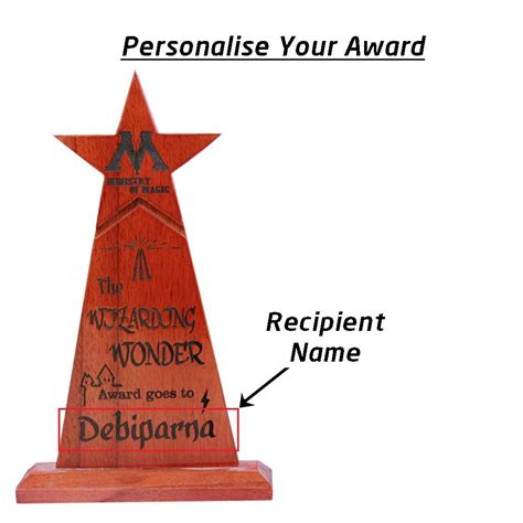 The Wizarding Wonder Star Trophy - Wooden Award - Harry Potter Gifts ...