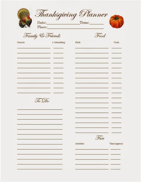 Free Printable Thanksgiving Potluck Sign Up Sheet