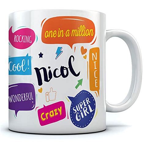 Buy Nicol Name Printed Ceramic Coffee Mug 350 ml Best Gift for ...