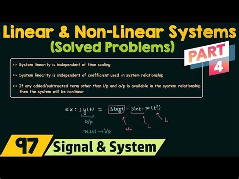 Linear and Non-Linear Systems (Solved Problems) - Part 4 Video Lecture ...