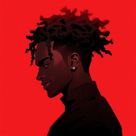 Red Anime Background pfp | Black anime guy, Black love art, Black ...