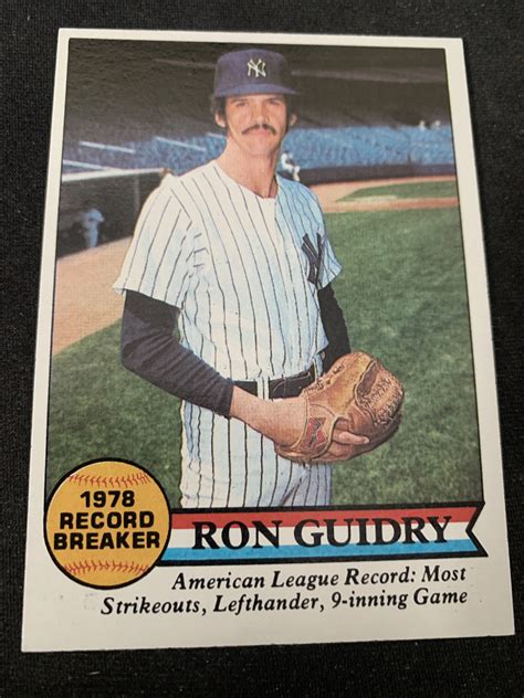 1979 Topps Baseball Card #202 Ron Guidry New York Yankees NmMt Free ...