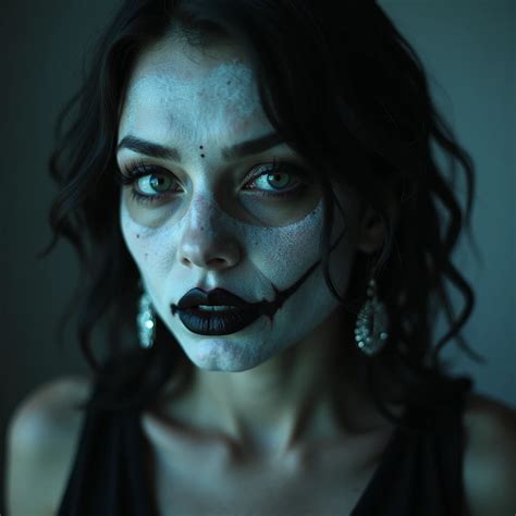 realistic horror portrait of a beautiful woman with ghostly glow, sharp ...