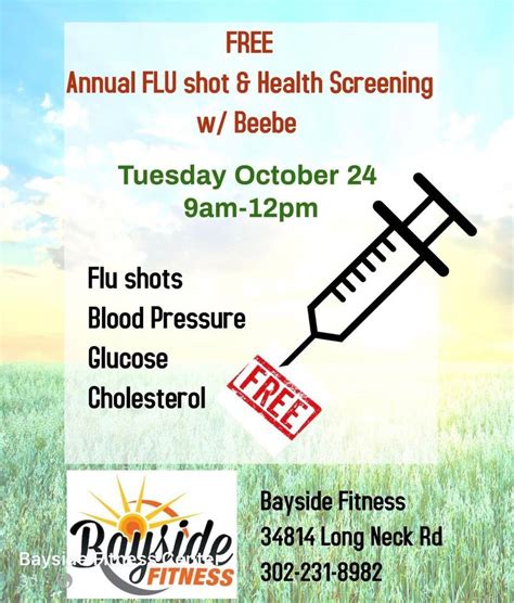 Annual Flu & Health Screening w/ Beebe, Bayside Fitness Center ...
