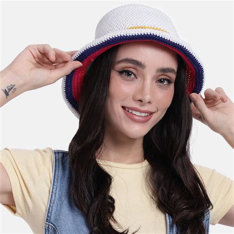 White and Multi Crochet Sun Hat - 3248 – Magic Needles