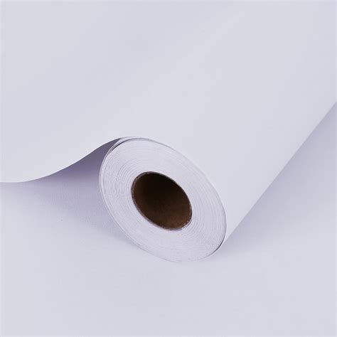 HOMSUN Wall Stickers Matte White Wallpaper Peel and Stick Thick Self ...