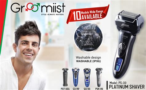 Groomiist Electric IPX6 Waterproof Corded/Cordless Shaver for men with ...