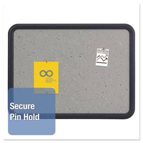Buy Contour Granite Gray Tack Board, 36 X 24, Black Frame | 123office.com