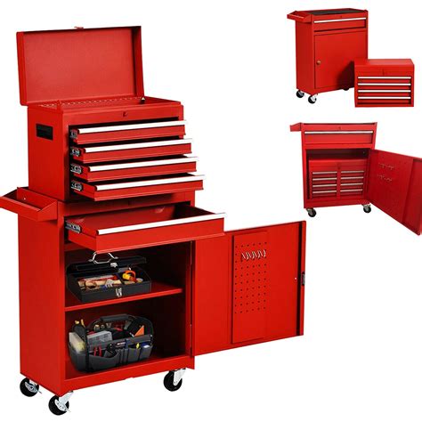 5 Drawer Rolling Tool Chest 2 Piece Tool Cabinet Combination ...
