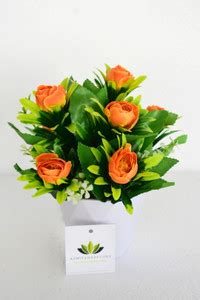 Ashiyanadecors Artifical Flower Plant Orange Color Orange Rose ...