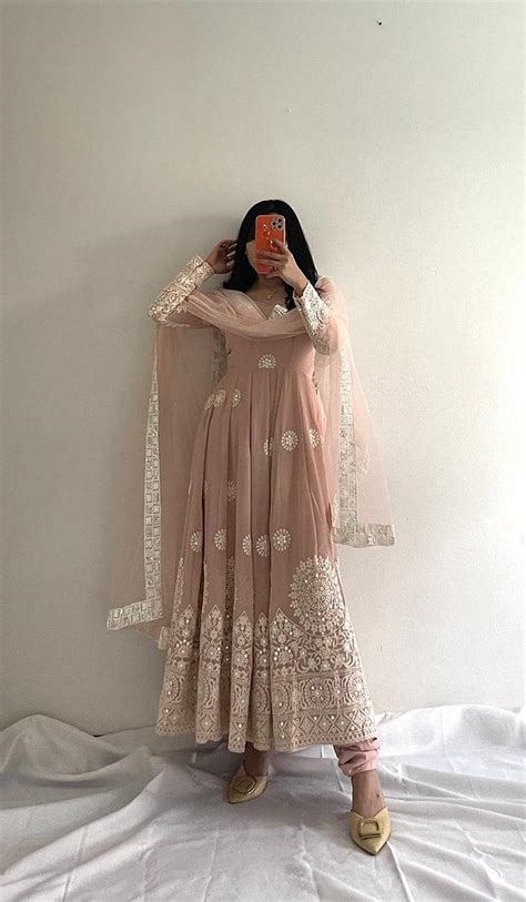 Fantastic Sequence Work Peach Color Anarkali Gown - Clothsvi