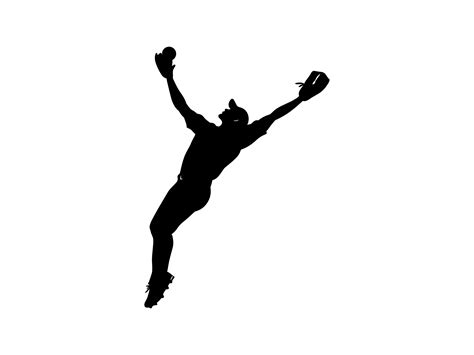 Baseball Outfielder Catching Fly Ball Graphic by Art Merch X · Creative Fabrica