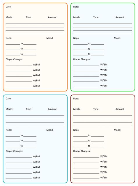 free printable infant daycare forms