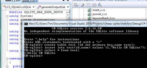 SQLite C Tutorial 的图像结果