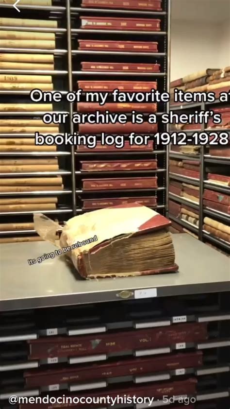 Historic sheriff's booking log from Mendocino County California : r ...