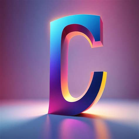 Une lettre colorée c est sur une surface brillante | Image Premium ...