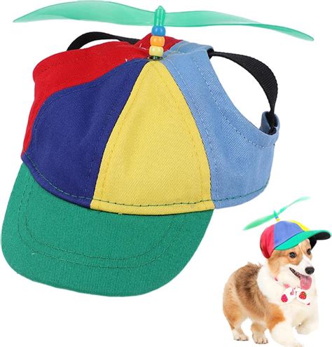 Dog Propeller Hat, Cat Propeller Cap with Ear Holes, Rainbow Helicopter ...