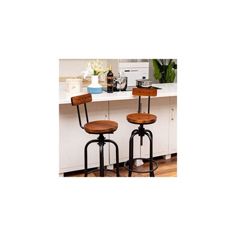 Buy LAVIEVERT Industrial Bar Stools, Set of 2 Swivel Barstools, Counter ...