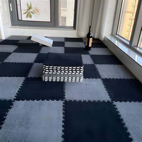 Soft Foam Interlocking Carpet Tiles for Stylish Bedroom in 10 Colors ...
