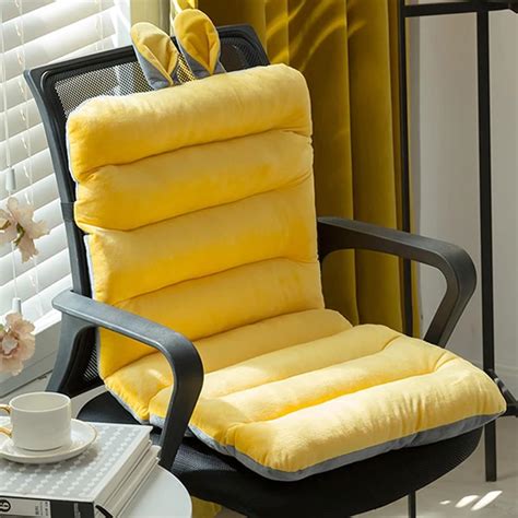 Yadlan Seat and Back Cushion for Office Chair, Desk Chair Padded Seat ...