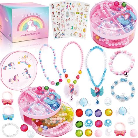 Lubibi Girls Jewellery Making Kit for Kids，Unicorn Charm Bracelet ...