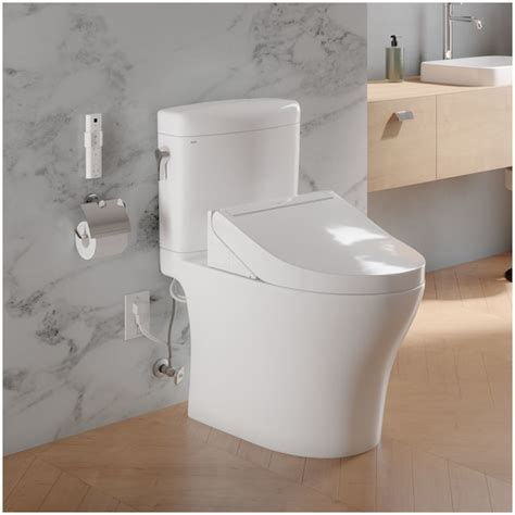 TOTO Cotton White Dual Flush Elongated Standard Height Soft Close 2 ...