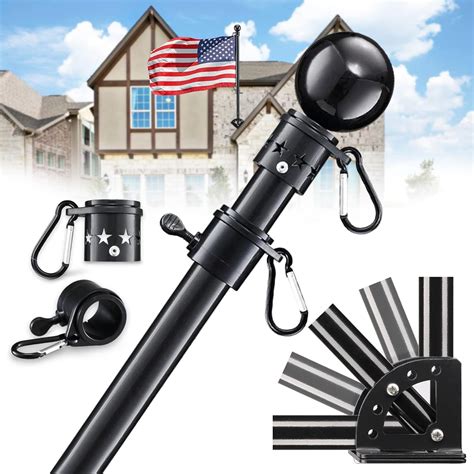 Amazon.com : Black Flag Poles for Outside House,6ft Tangle Free ...