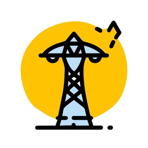 Draw infraestructure electric transforms icon broken line | Premium AI ...